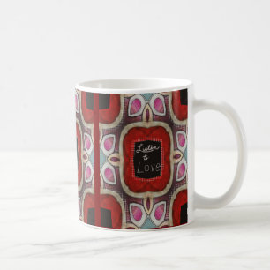 "Intricate Mandala Design med 'Lyssna på Kärlek' Kaffemugg