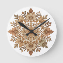 Intricate Mandala Floral Brown Tones Art