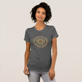 Intricate Mandala Flower Blue och Gult T Shirt