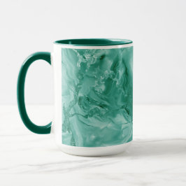 Intricate Marble Pattern in Rich Teal and Green Mugg