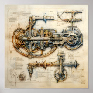 Intricate Maskin Blueprint Poster