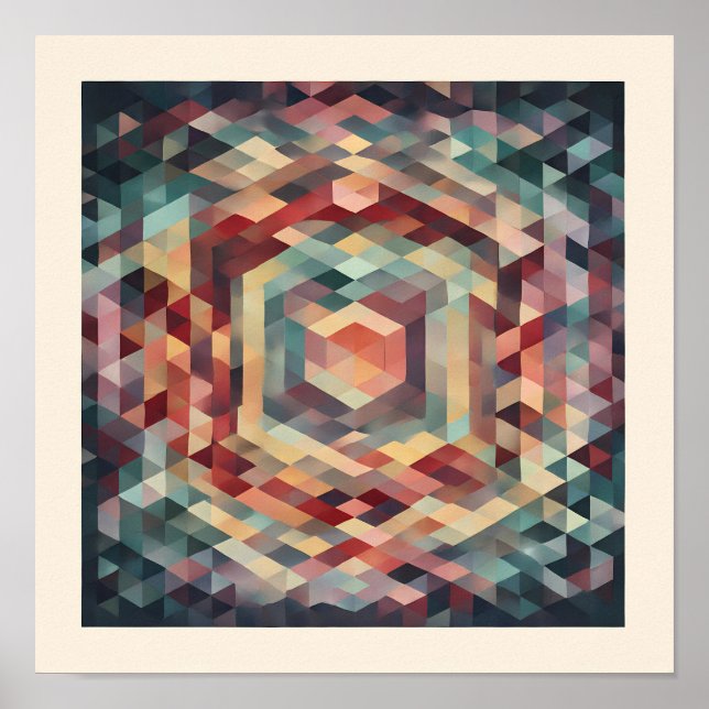Intricate Math Art: Complex Polygon Tessellation Poster (Framsidan)