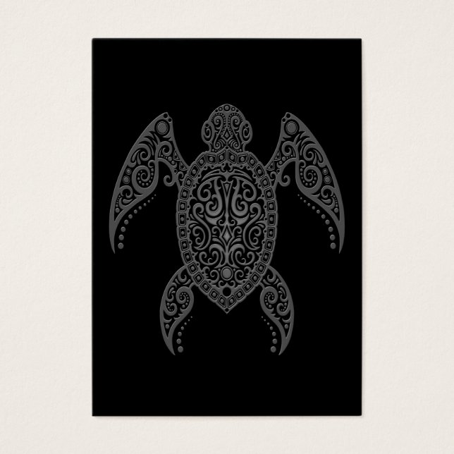 Intricate Mörk Sea Turtle Visitkort (Framsidan)