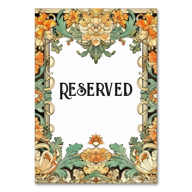 Intricate Motif Filigree, Clear Center Bord Sign Bordsnummer (Framsidan)