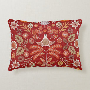 Intricate Nordic Embroized Dekorativ kudde Cover