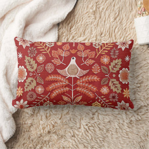 Intricate Nordic Embroized Dekorativ kudde Cover