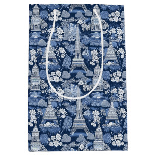 Intricate Parisian Blue Toile mönstrad