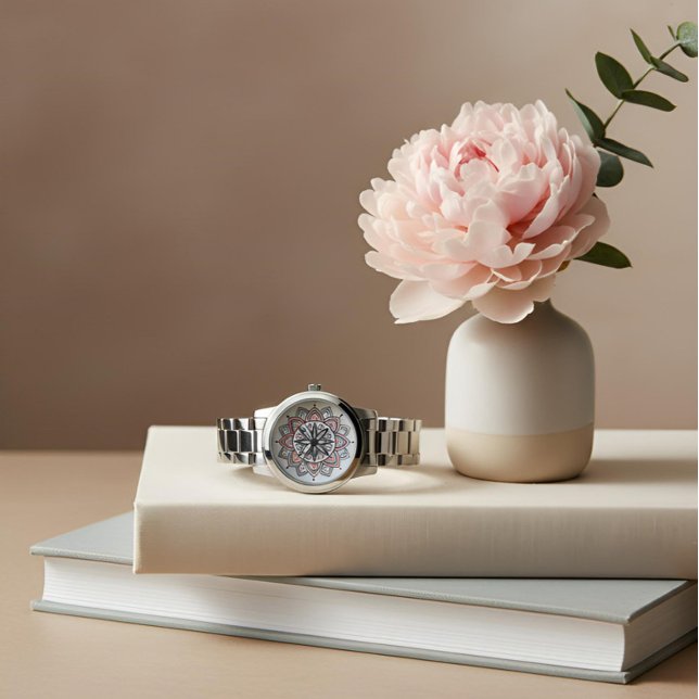 Intricate Pastel Blommigt Mandala Armbandsur (Skapare uppladdad)