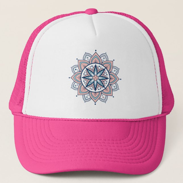 Intricate Pastel Blommigt Mandala Keps (Framsida)