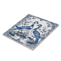 Intricate Rustic Indigo Azulejo-plattor med Ankor