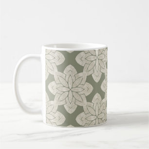 Intricate Sage Grönt Flower Kaffemugg