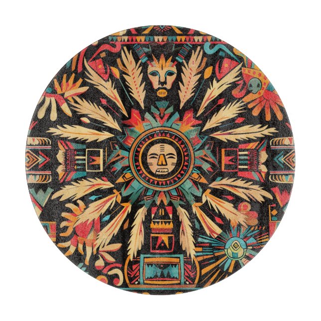 Intricate Sapphire ’Aztec Dream’ Glass Chopping Bo (Framsidan)