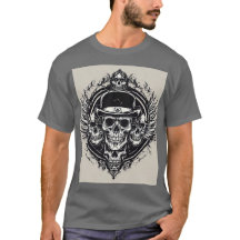 Intricate Skull-design med Vingar och symboler