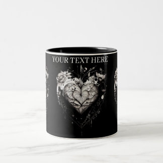 Intricate Smiling Tribal Gold Skull Två-Tonad Mugg