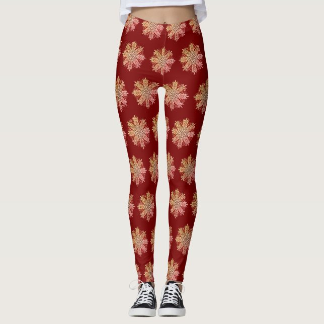 Intricate Snowflake Design Leggings (Framsida)