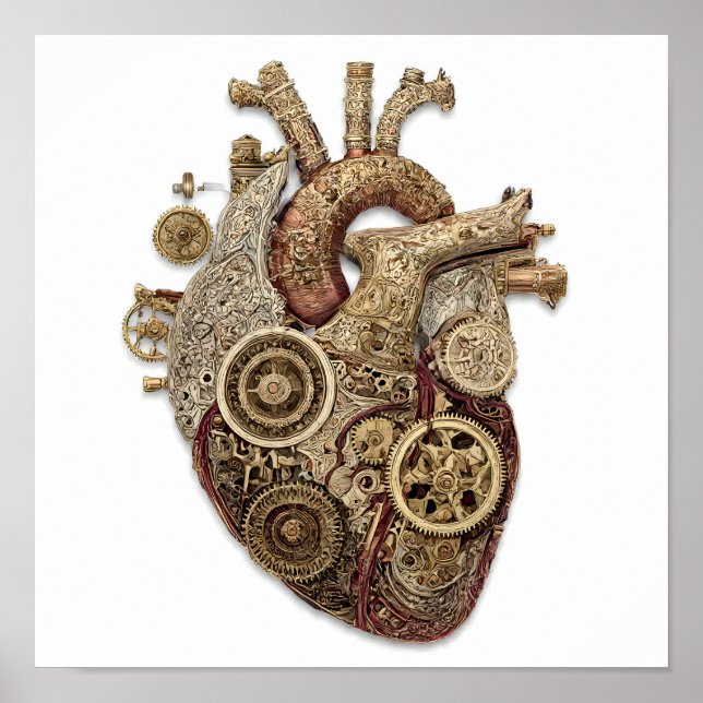 Intricate Steampunk Art: Ornate Organ Clockwork Poster (Framsidan)