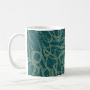 Intricate stippad struktur, turkos abstrakt pat kaffemugg