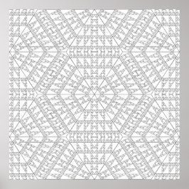 Intricate Triangle Mosaic Mandala Pattern Design Poster