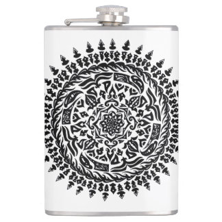 Intricate Tribal Mandala Sacred Geometry Flask Fickplunta