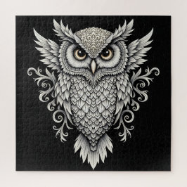 Intricate Uggla Mandala Puzzle - Detailed Bird Art Pussel