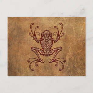 Intricate Vintage Träd Frog Vykort