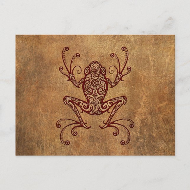 Intricate Vintage Träd Frog Vykort (Framsida)