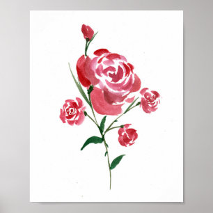 Intricate Watercolor Ro Poster