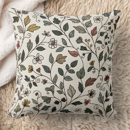 Intricate Whimsical Floral Garden Kudde