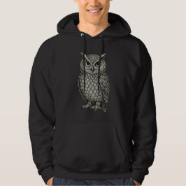 Intricera konturteckning för Uggla Hoodie