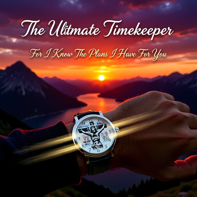 Intricksbild av Jesus på Kor Armbandsur (Skapare uppladdad)