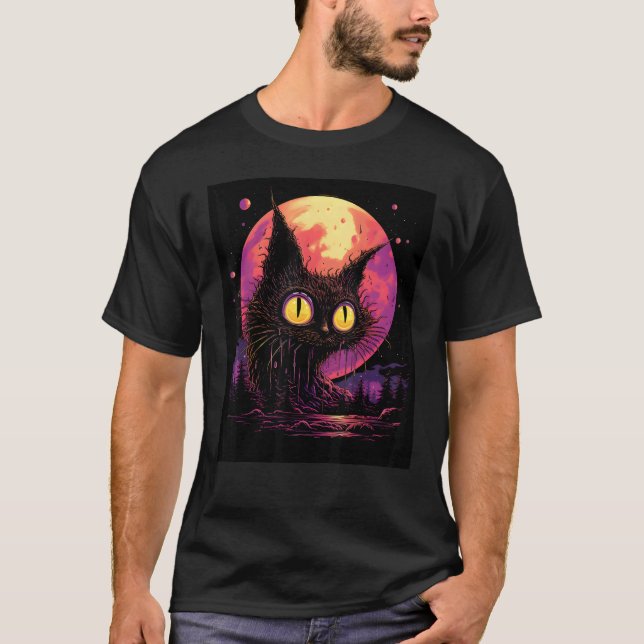 Intrigerande Katt Siluett Din Modsats T Shirt (Framsida)