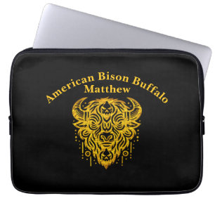 Intrikå Bison Design with Tribal Inslag Laptop Fodral