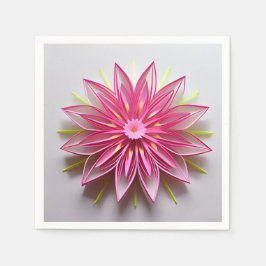 Intrikå Blommigt för Rosa Origami Design Pappersservett