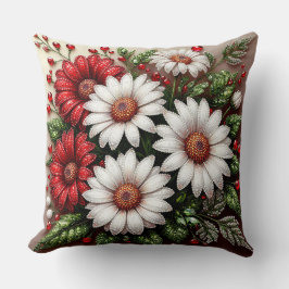 Intrikat ädelstensprydd blomdesign kudde