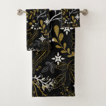 Intrikat blomster Mönster med guld och vitt 