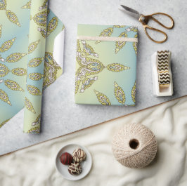 Intrikat blomster Mönster med symmetriska blad  Presentpapper