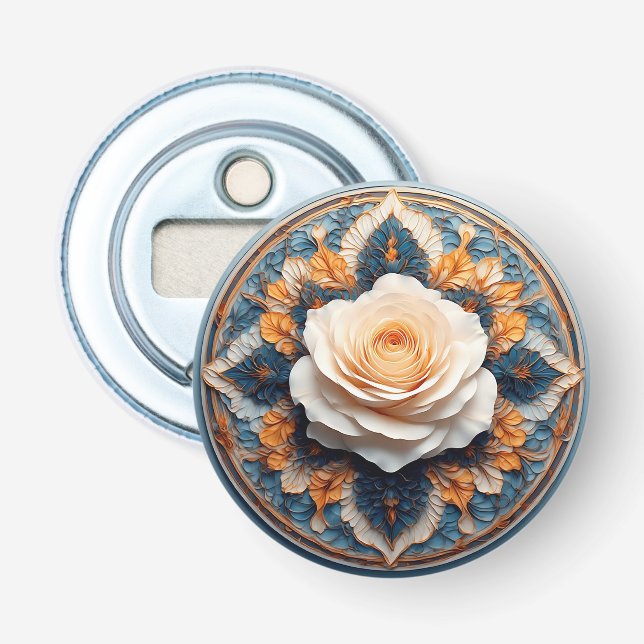Intrikat blomsterdesign flasköppnare (Framsidan)