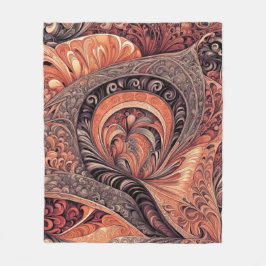 Intrikat Boho Abstrakt Mandalamönster Fleecefilt