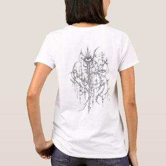 Intrikat cyber sigilism gotisk ögonlinjekonst t shirt