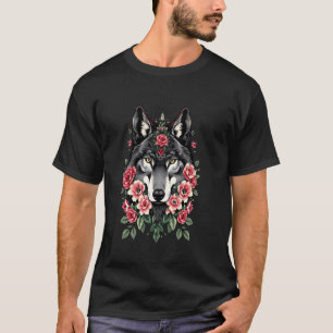 Intrikat floral varg u2013 konstnärlig vilda djur t shirt
