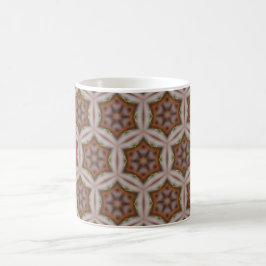 Intrikat geometriskt stjärnmönster i jordtoner kaffemugg