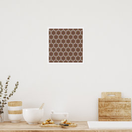 Intrikat geometriskt stjärnmönster i jordtoner poster
