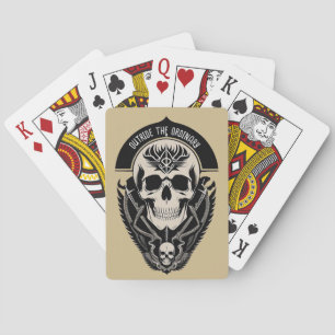 Intrikat gotisk skalleillustration casinokort