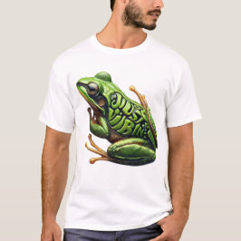 Intrikat Grön Groda Som Vibrerar T Shirt