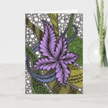 Intrikat Handritad Lila Blomma Zen Doodle Gree