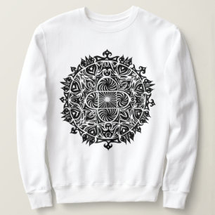 Intrikat Hypnotisk Mandala Konst T Shirt