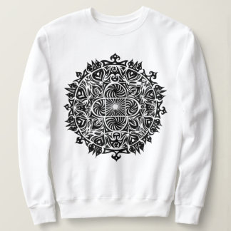 Intrikat Hypnotisk Mandala Konst T Shirt