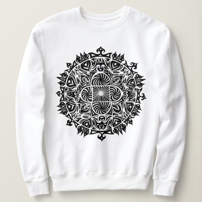 Intrikat Hypnotisk Mandala Konst T Shirt (Design framsida)