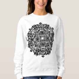 Intrikat Hypnotisk Mandala Konst T Shirt