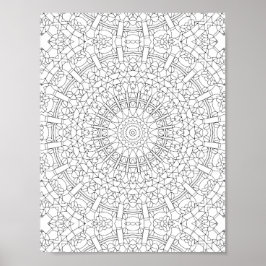 Intrikat Kalejdoskop Mandala Målarbild Poster
